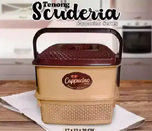 Tenong Hajatan Segi Scuderia 2 Susun Cappucino/ Silver Black
