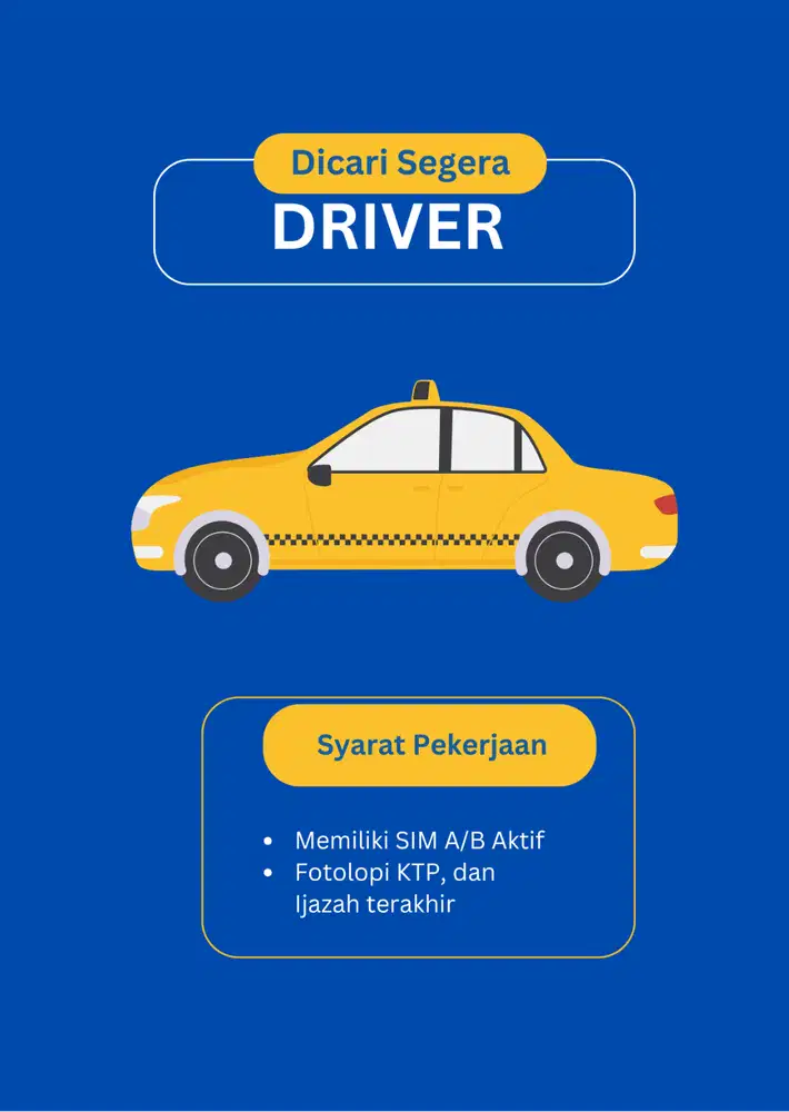 LOWONGAN PEKERJAAN DRIVER UNTUK (STEAM/CUCIAN MOBIL)
