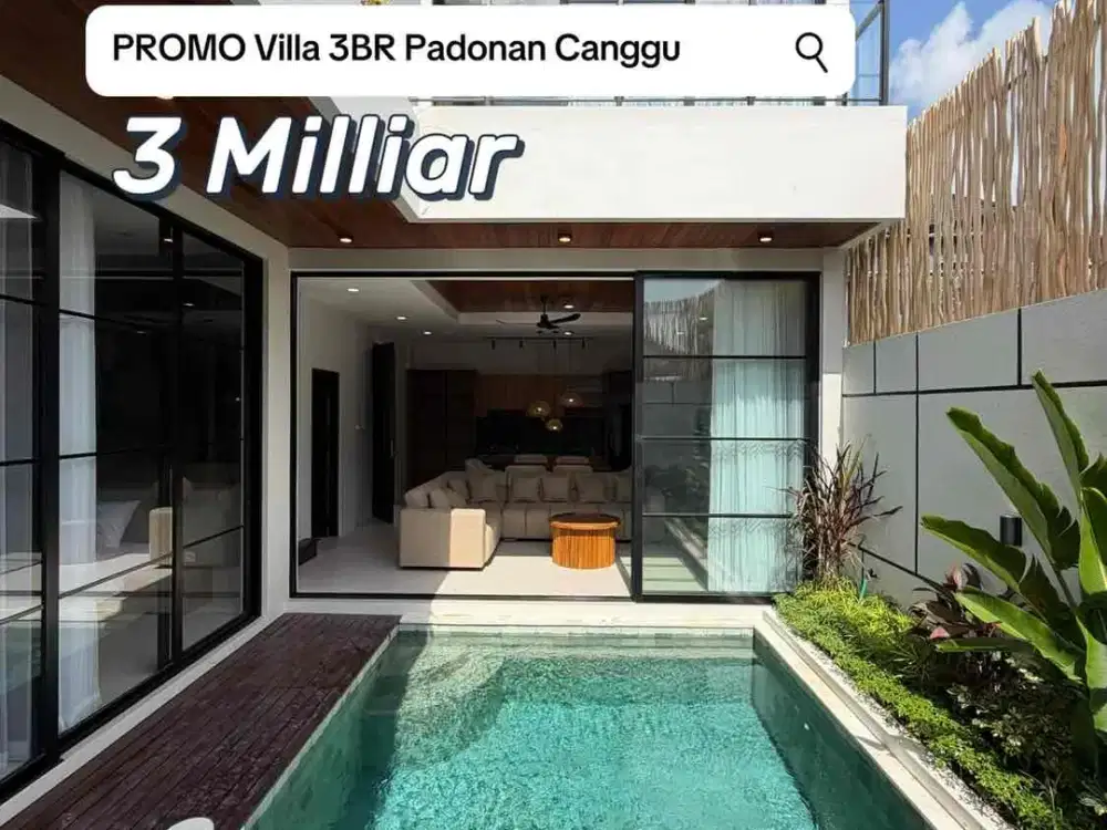 PROMO KHUSUS 1 Unit SALE Villa Freehold Baru 10 Menit Pantai Canggu