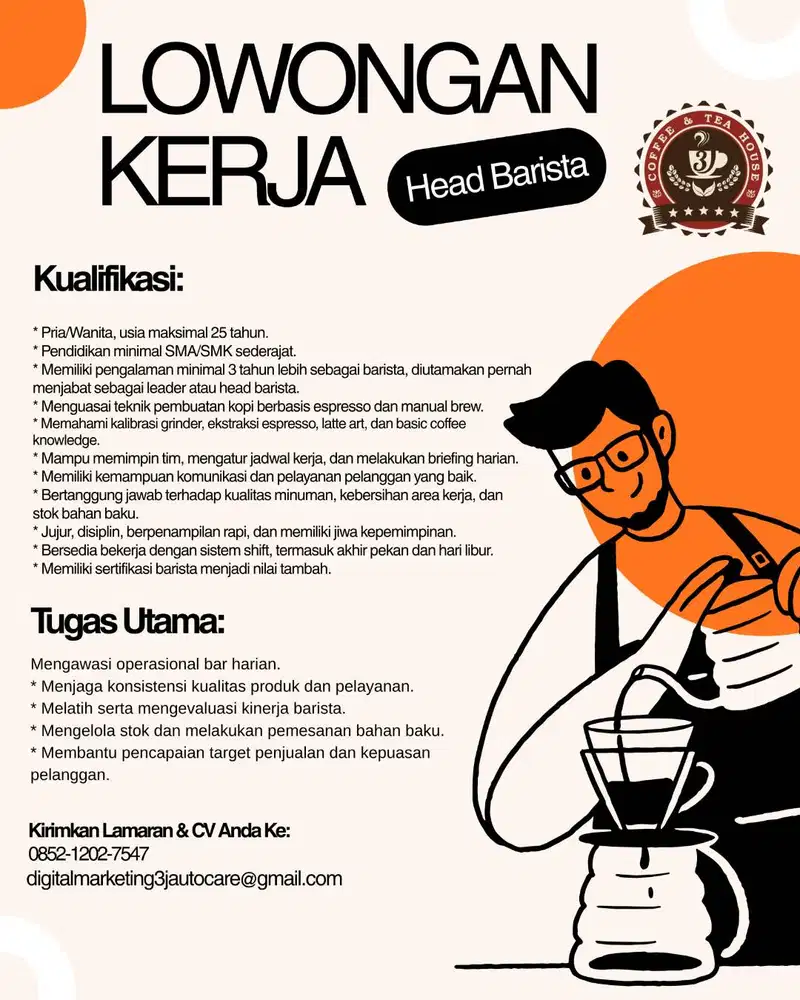 Lowongan Head Barista