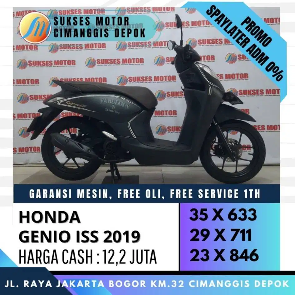 GENIO ISS 2019 CASH KREDIT DP 700 CICILAN TERJANGKAU [SUKSES MOTOR]