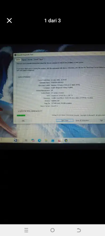 Laptop Intel core i5 gen 7