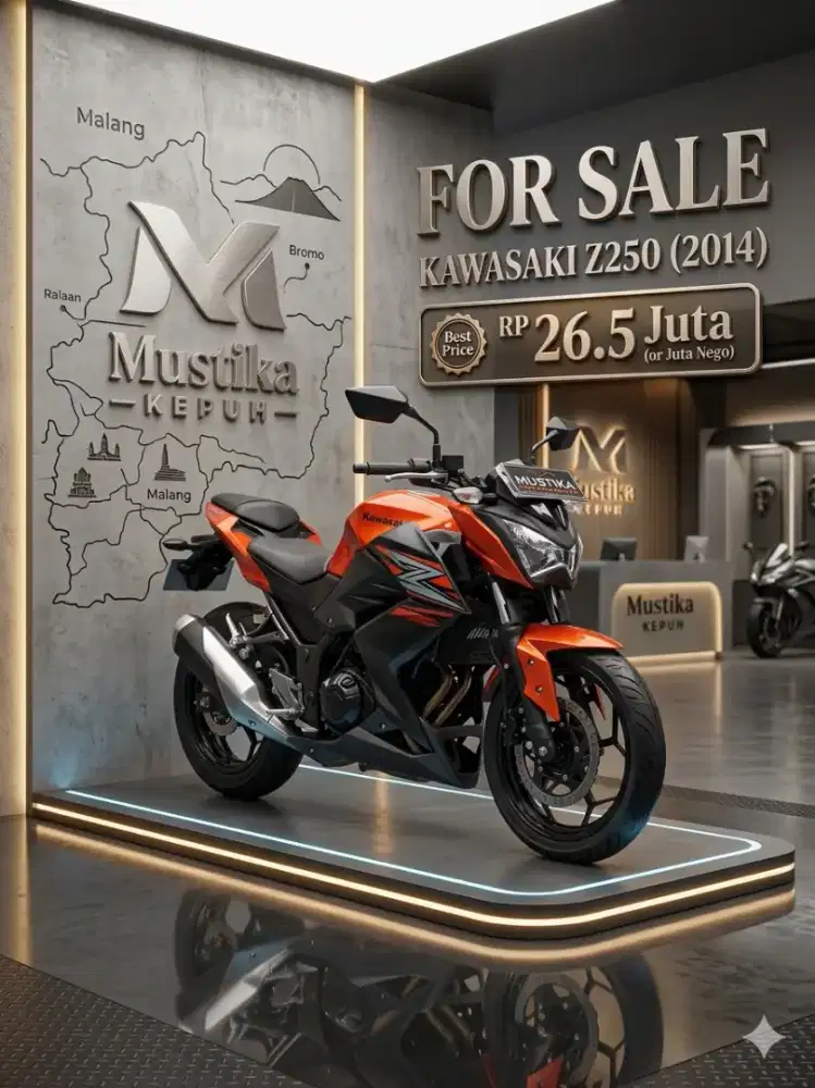 READY‼️ KAWASAKI Z250 TH 2014 NOPOL AG KEDIRI PLAT BARU. RONY MUSTIKA
