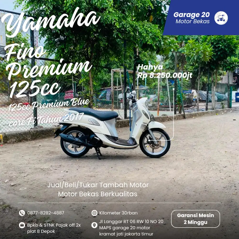 Yamaha Fino Premium 125cc Bluecore Fi Tahun 2017 Pajak Off