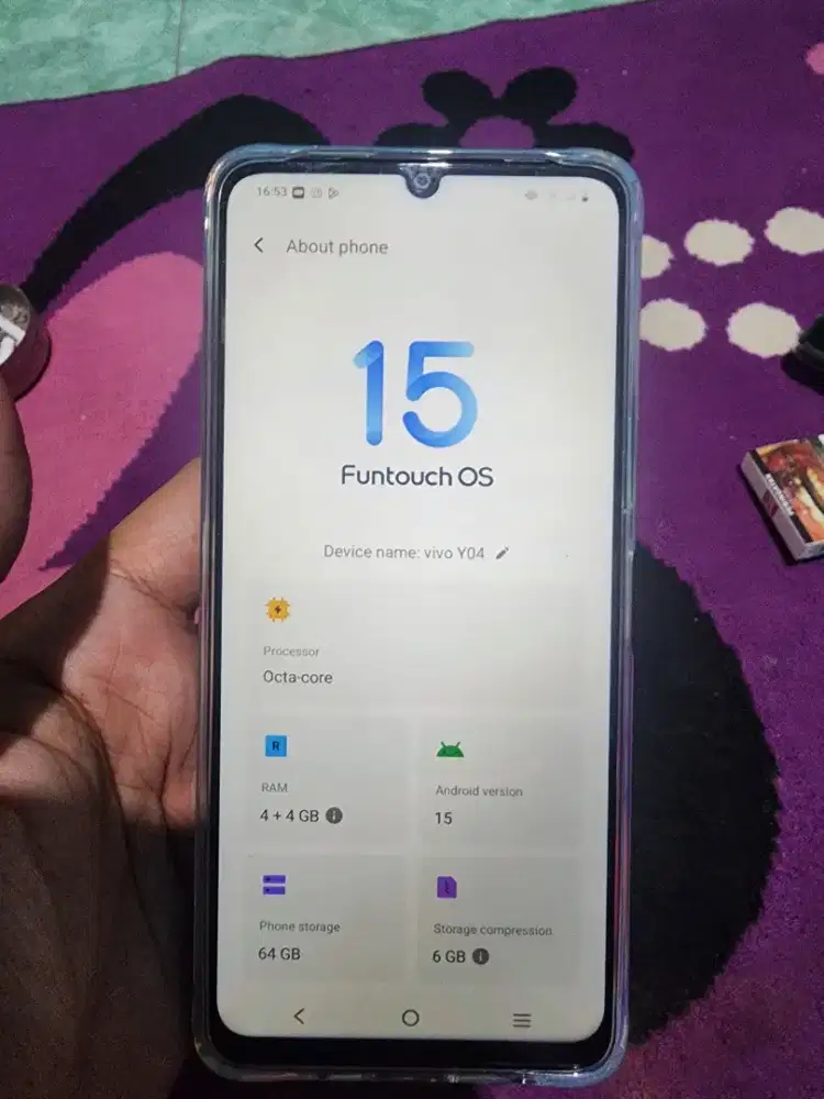 Hp VIVO Y04 4/64 kondisi 99%