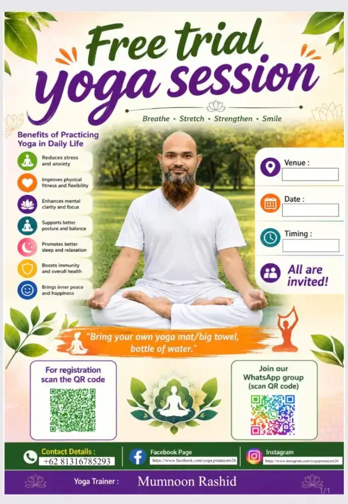 PROFESSIONAL YOGA & WELLNESS TEACHER FOR HIRE