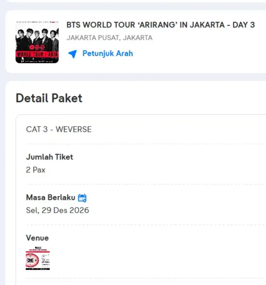 BTS konser Day 3 Cat 3