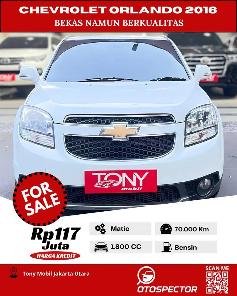 #Tony Mobil# Chevrolet Orlando 1.8 AT 2016 Putih
