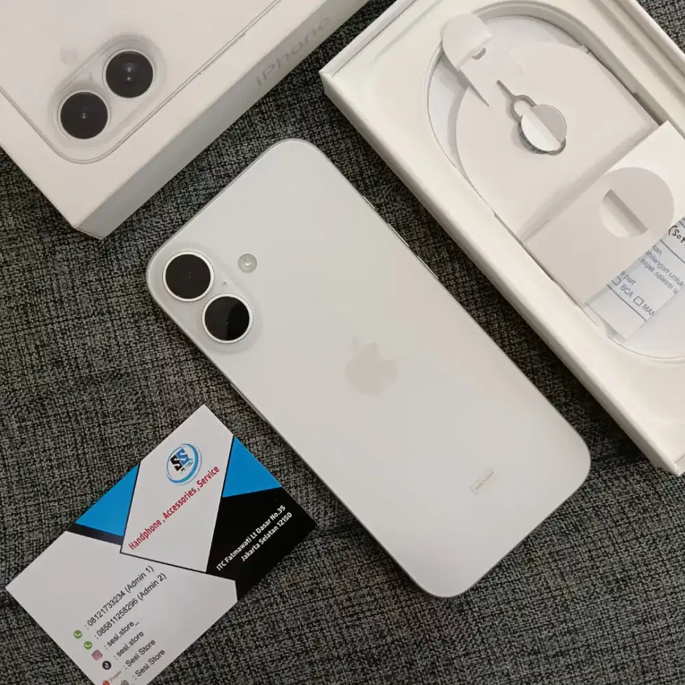 Iphone 16 256gb white like new gransi panjang !!