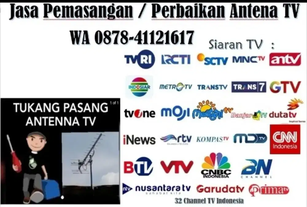 Jual Sekaligus Pemasangan Antena TV Murah, TV Indonesia Lengkap