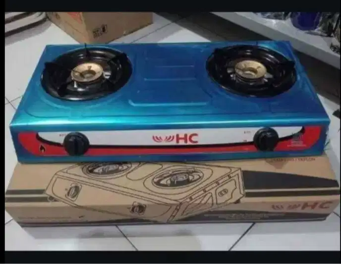 Kompor Gas 2 Tungku Stainless HC