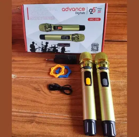 Mic Wireless Microphone Double Advance MIC-206