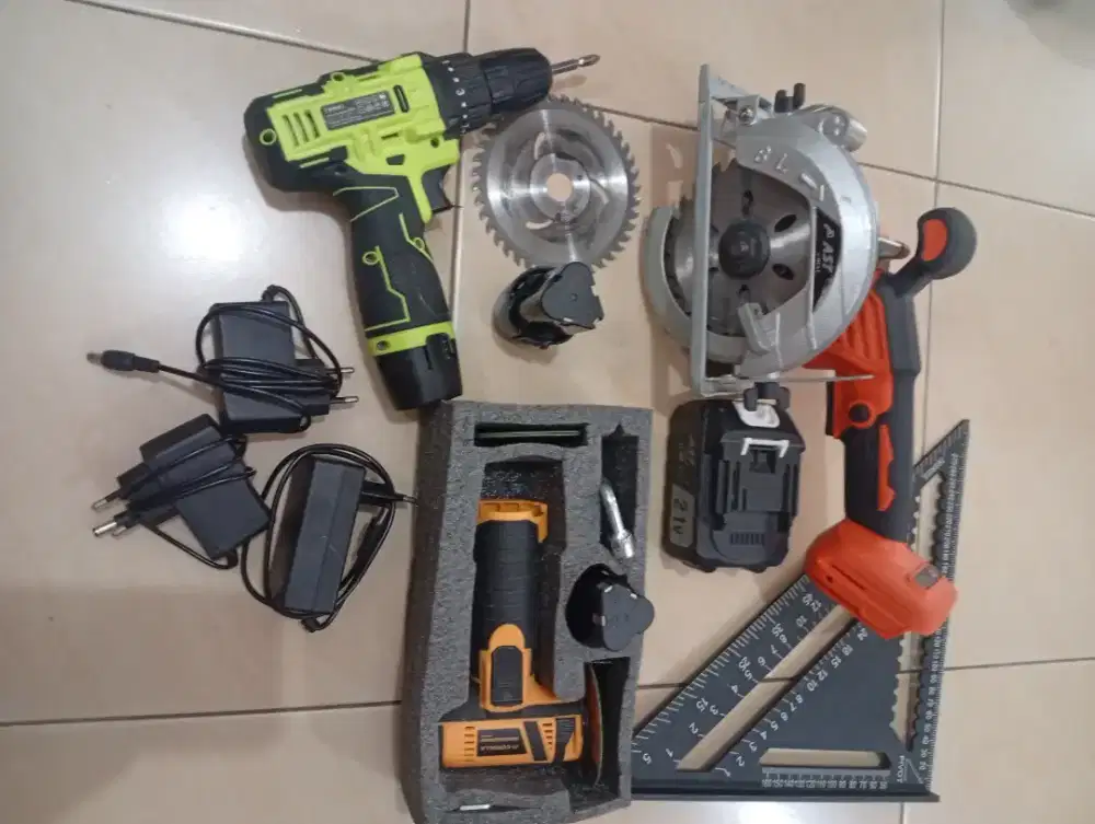 Sirkel, bor dan gerinda cordless