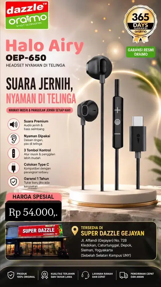 Headset Type C Oraimo OEP-650