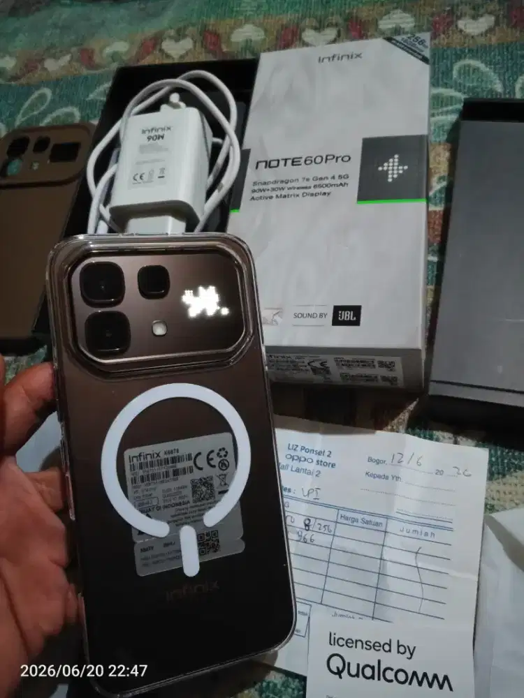 Infinix note 60 PRO 5G ram 8/256 fulset mulus sampe nota