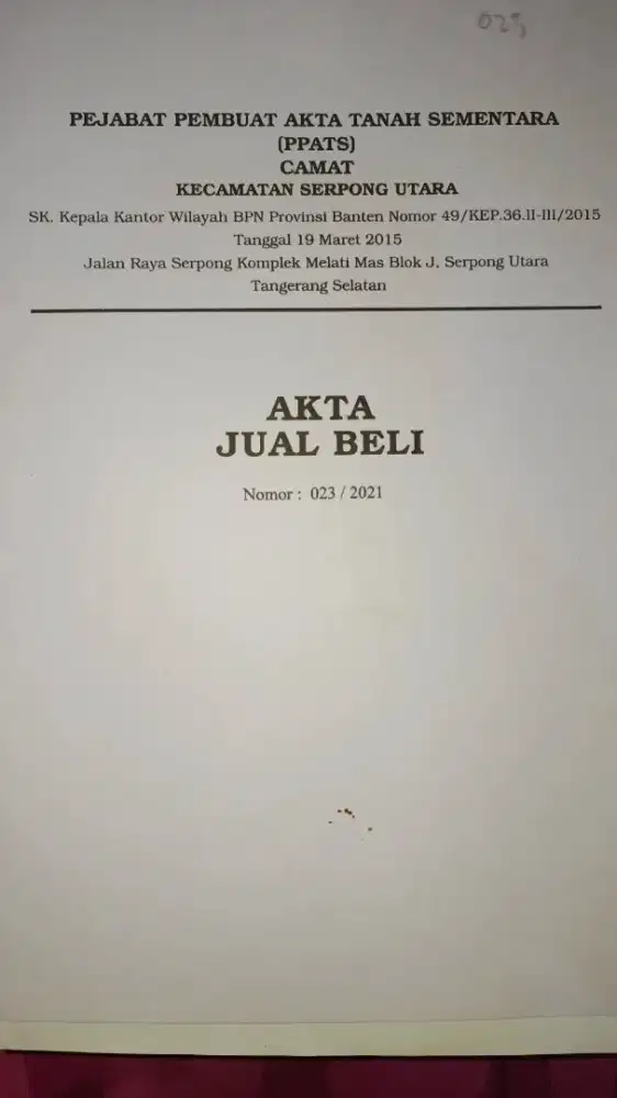 Dijual Tanah 30 mtr