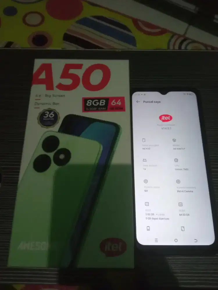 Di jual hp itel A50 Ram 8/64