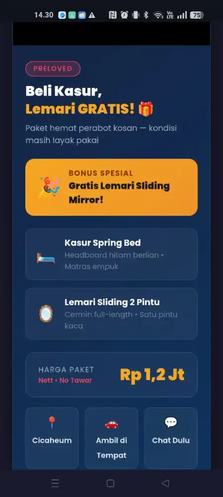 Beli kasur GRATIS lemari