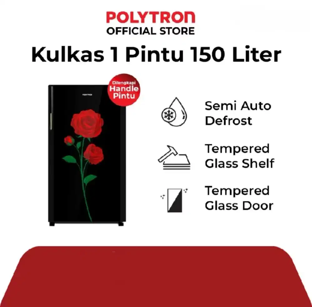 KULKAS 1 PINTU POLYTRON BELLEZA VARIA PRA 15DRX