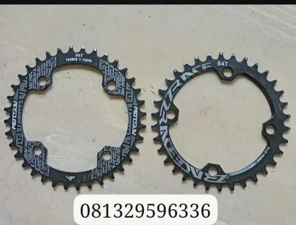 Chain ring mustov 36 T dan 34, BCD 104 untuk single ring