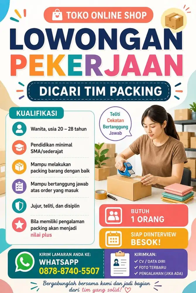 LowongN kerja tim packing