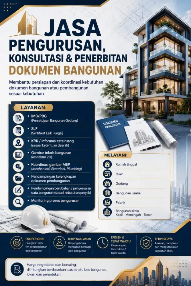 Pengurusan penerbitan IMB/PGB, SLF ,KRK dan lainnya