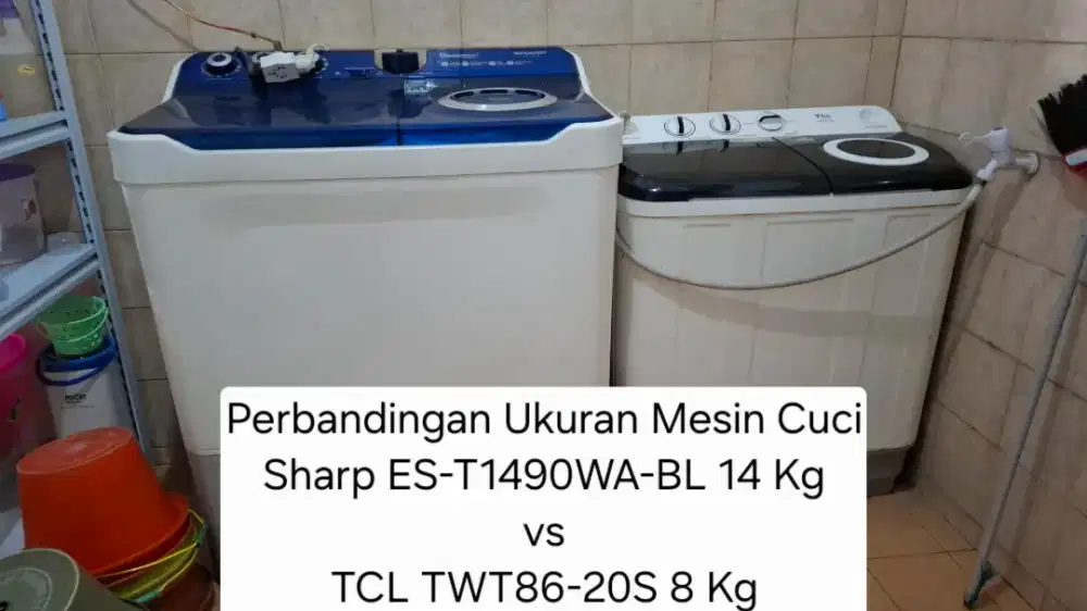 MESIN CUCI 2 TABUNG 14 KG (BIG CAPACITY) SHARP MODEL ES-T1490WA-BL