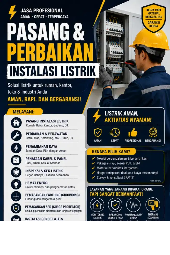 Jasa perbaikan dan pasang baru intalasi listrik