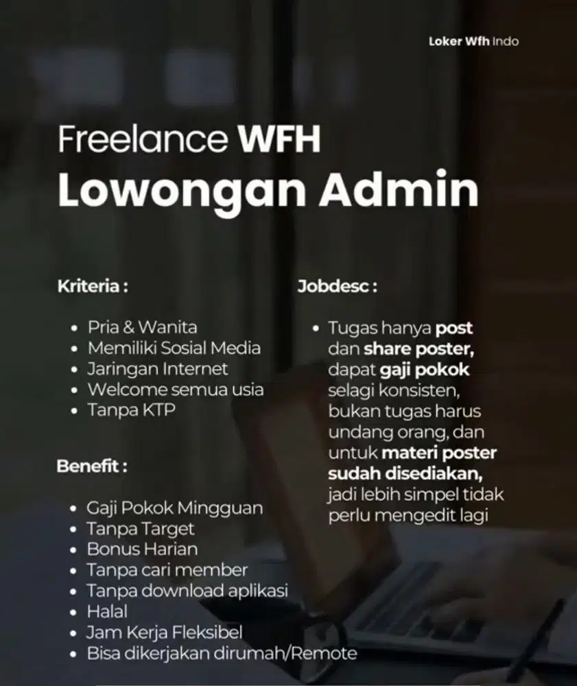 Dibutuhkan segera untuk loker freelance