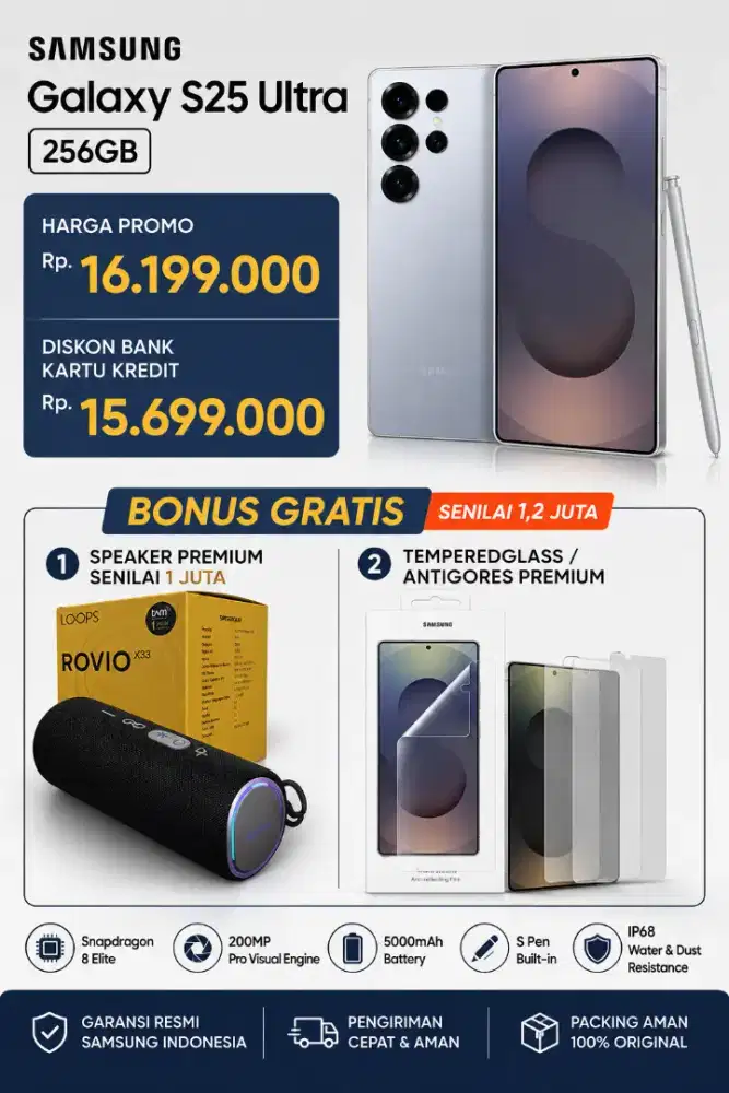 SAMSUNG GALAXY S25 ULTRA DISKON 4 JUTA BONUS 1,2 JUTA