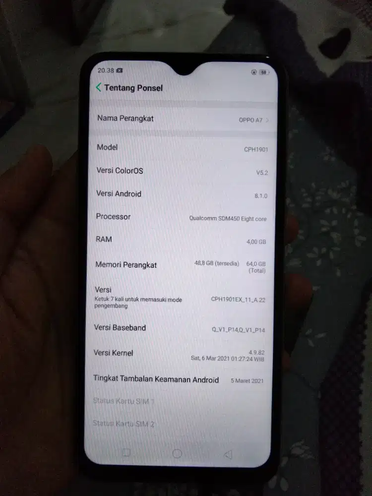 OPPO A7 RAM 4/64GB HP AJA