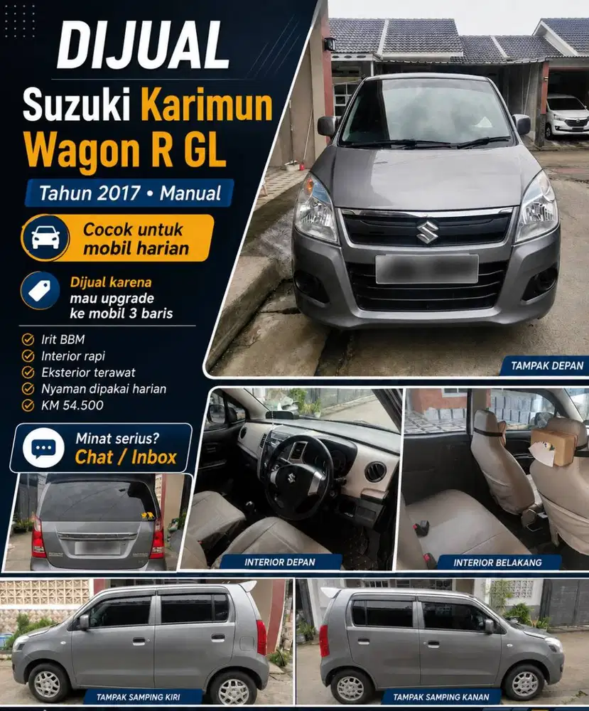 DIJUAL SUZUKI KARIMUN WAGON R GL 2017 MT