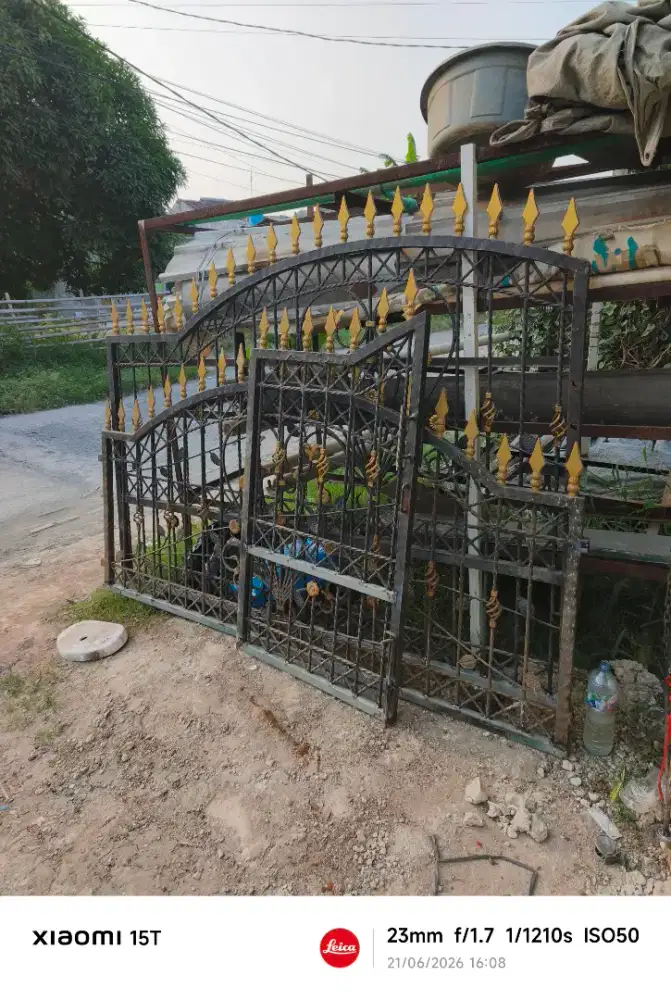 PAGER PAGAR BESI 1 SET PAGAR DORONG TANAM DAN PINTU KECIL