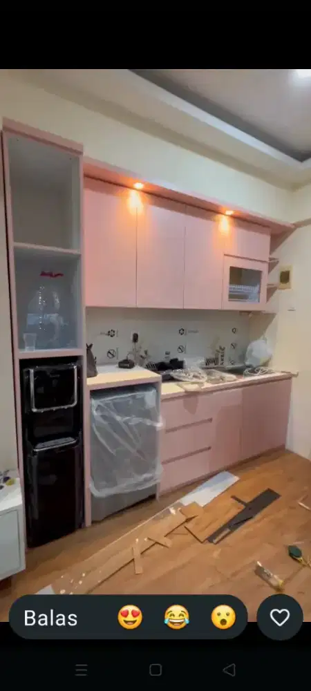 Kitchen set pink costum