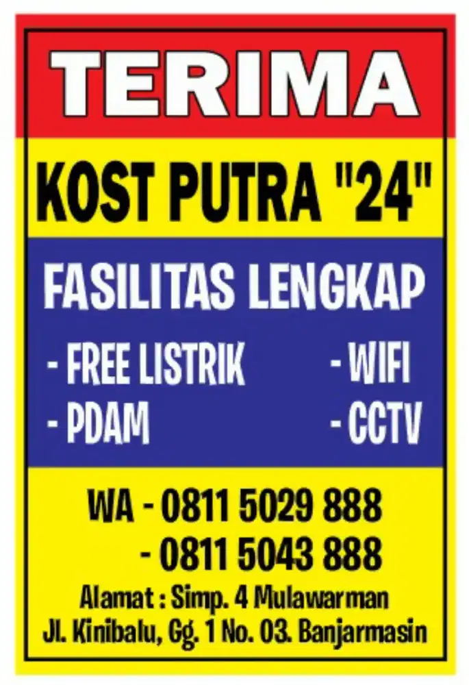 Kost Putra Tengah Kota All In