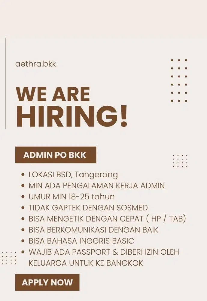 LOWONGAN KERJA ADMIN