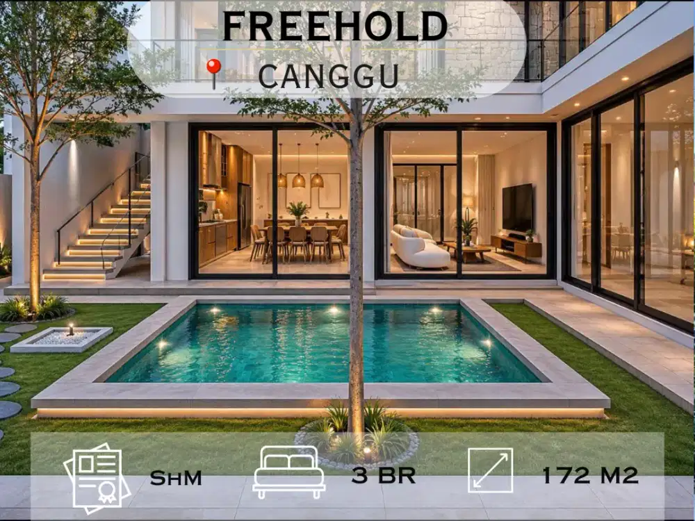 Modern Tropical Villa with Rice Field View in Berawa Canggu