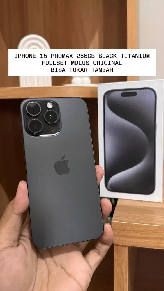 Iphone 15 promax 256gb black titanium original apple