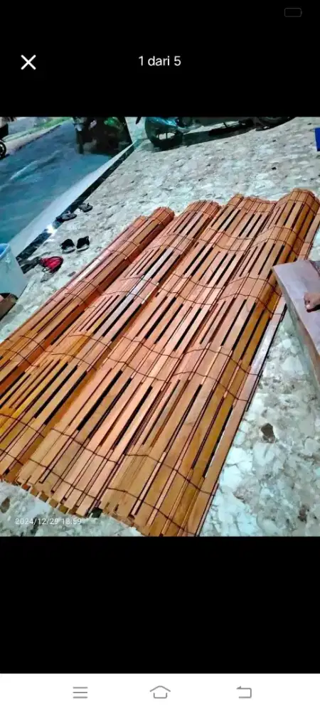 Jual tirai kayu jati finishing