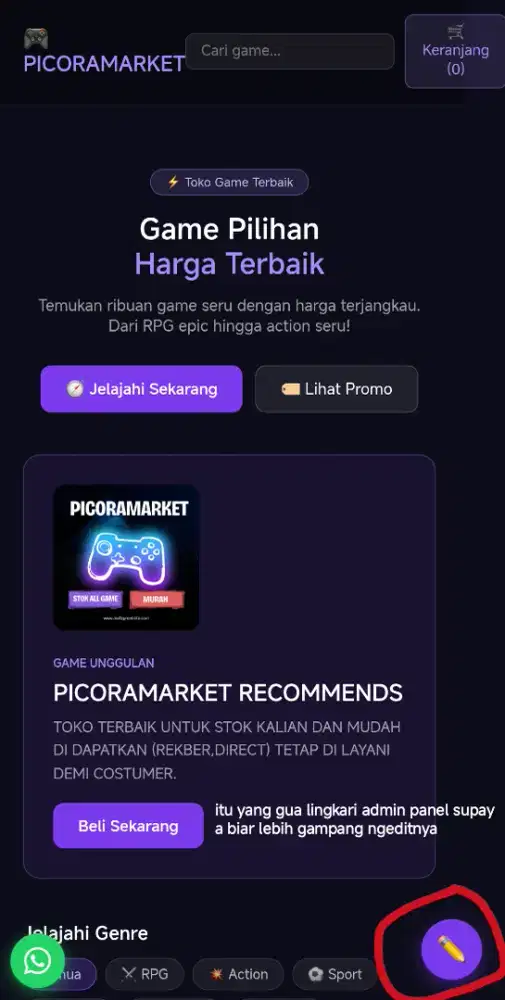JASA BIKIN WEBSITE TOKO GAME SEPERTI DI GAMBAR