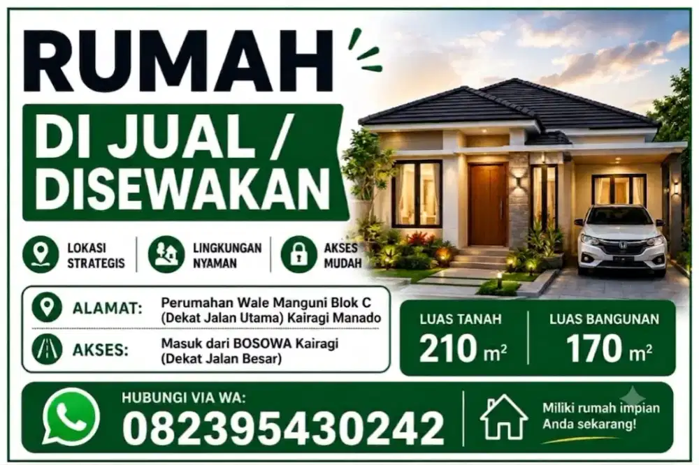 Rumah Disewakan / Dijual