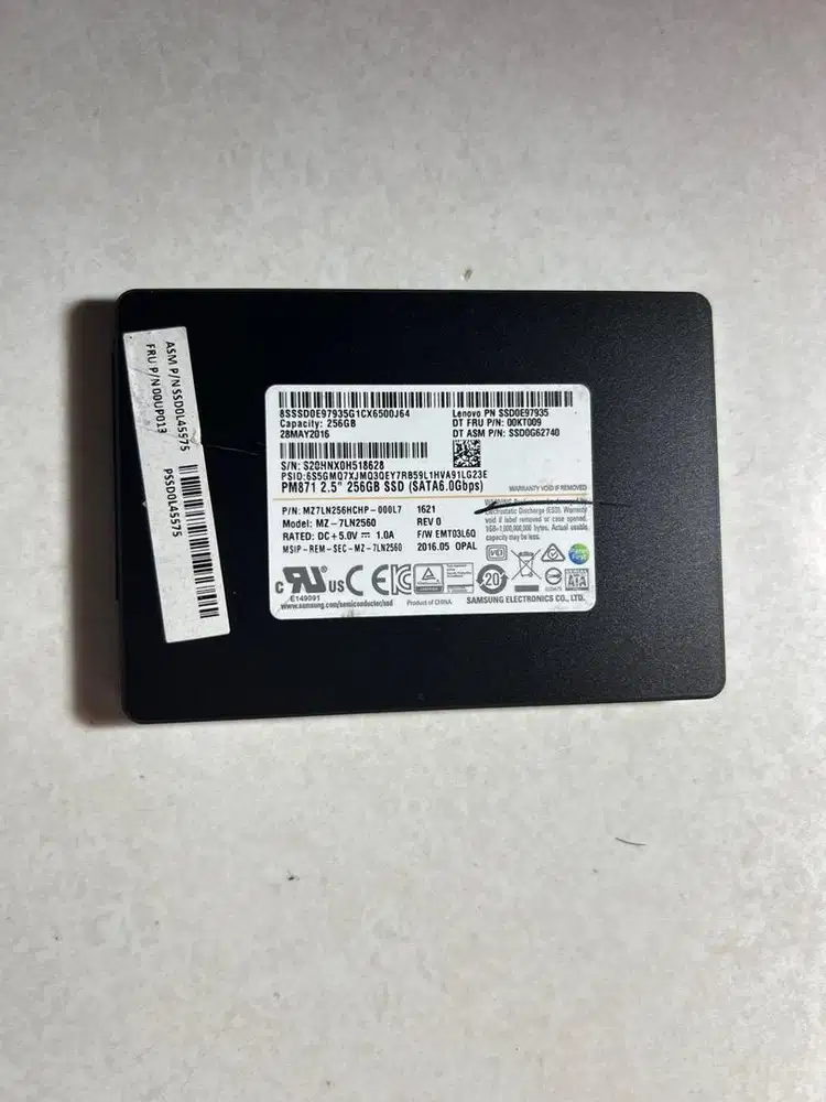 HDD SSD SATA 256 GB SAMSUNG