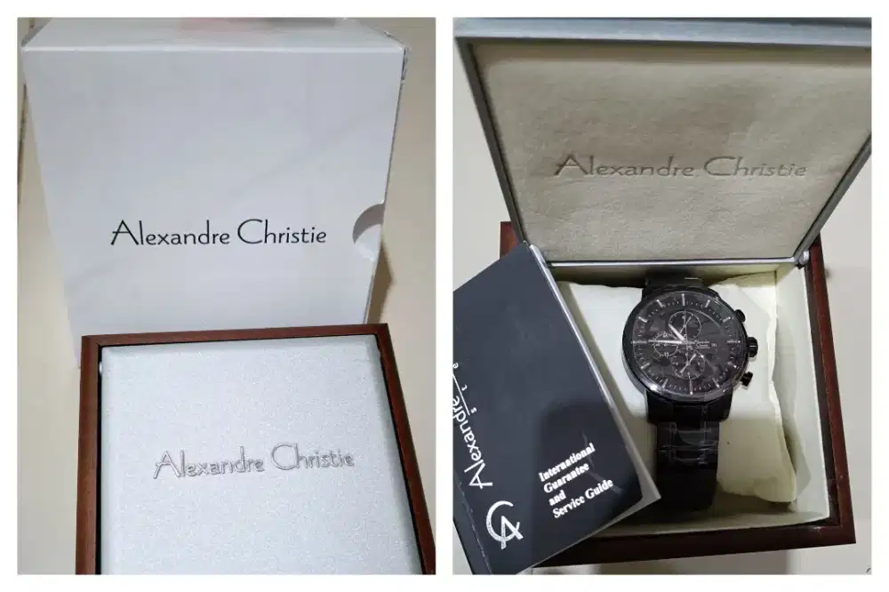 Original jam tangan pria Alexandre Christie full black 6323