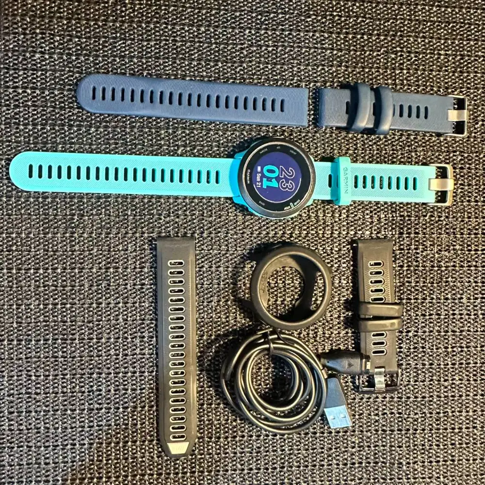 Garmin Forerunner 55 Smartwatch Digital Dial Blue Aqua Ru
