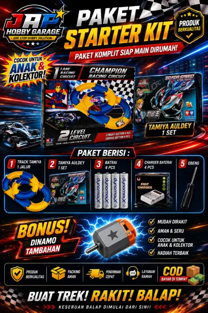 Paket Lengkap Starter Kit - Tamiya Siap Main