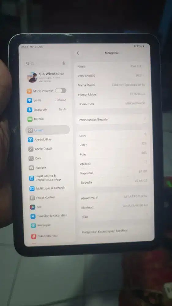 Ipad mini 6 wifi only 64gb
