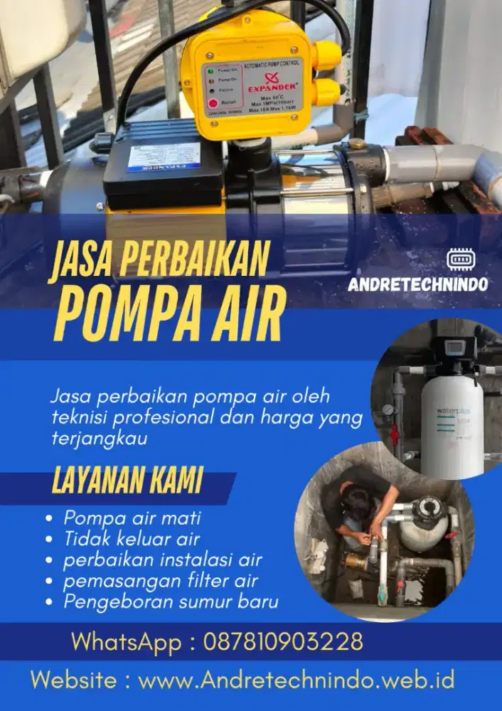 Tukang sanyo dan service pompa air panggilan