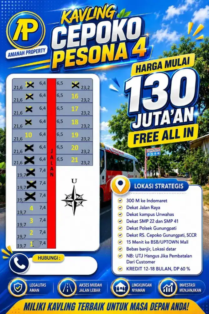 Tanah murah Gunungpati ,bisa di cicil