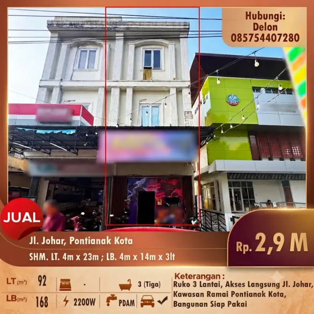 TURUN HARGA !! INVESTASI PRESTIGIUS DI JANTUNG KOTA PONTIANAK!