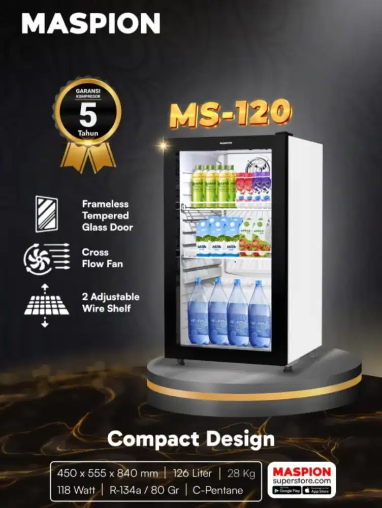 Showcase Etalase Minuman Display Cooler Maspion MS 120